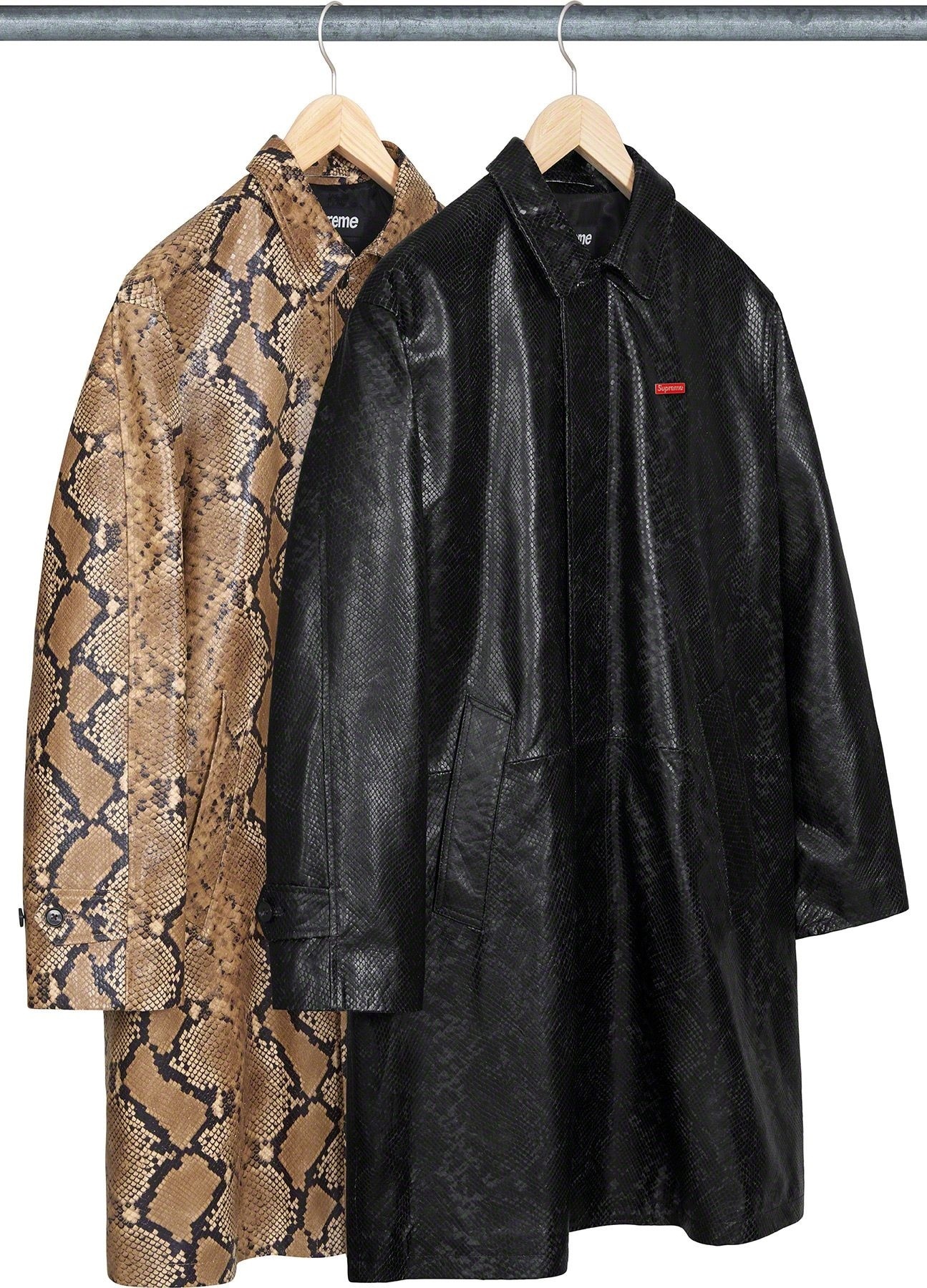 Leather Snake Trench Coat